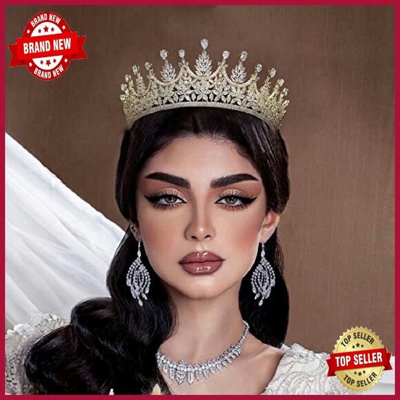 Cubic Zirconia Platinum Tiara Crown for Wedding Bridal Birthday Events main image 4